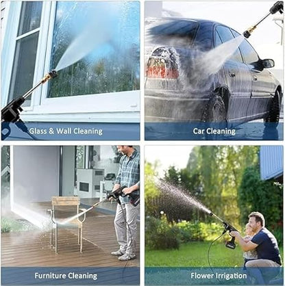 Automatic Cordless Car Wash Spray Gun – 48V High Pressure Wireless Foam Jet Washer with Lithium Battery