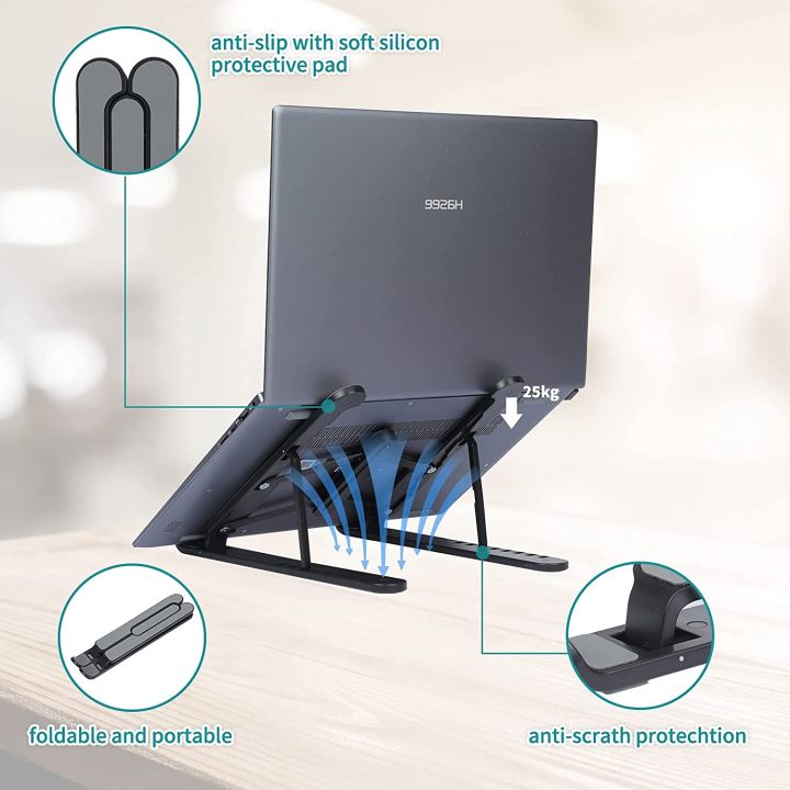 Foldable adjustable laptop stand