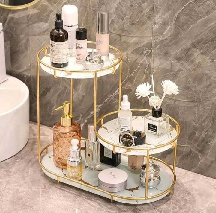 Rotating makeup and perfume organizer rack