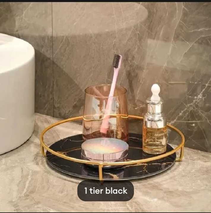 Rotating makeup and perfume organizer rack