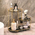 Rotating makeup and perfume organizer rack