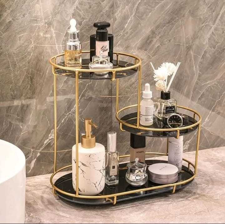 Rotating makeup and perfume organizer rack