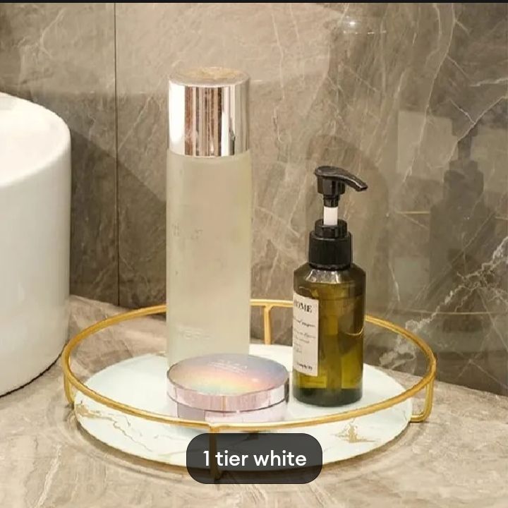 Rotating makeup and perfume organizer rack