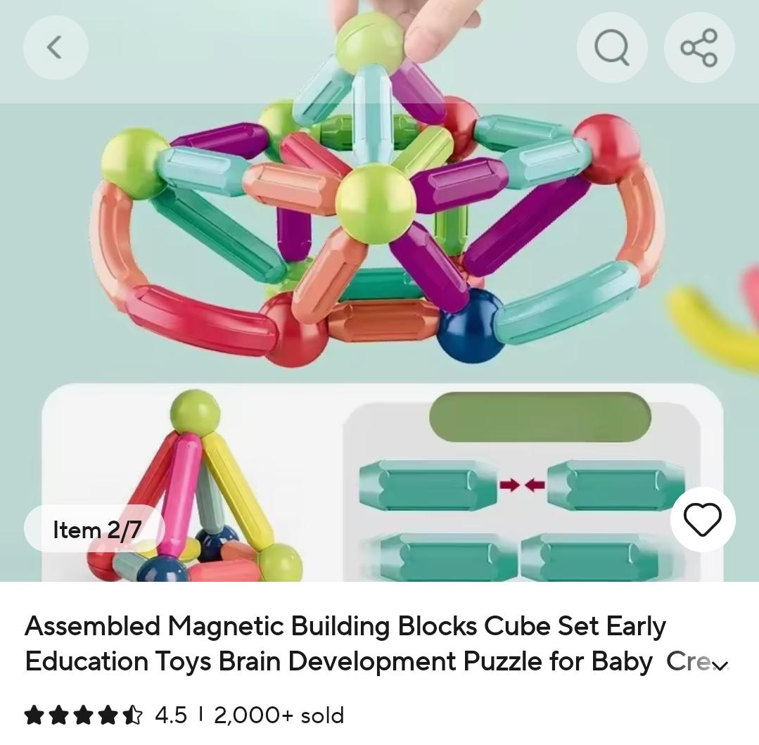 25 pcs Magnetic Building Blocks Educational Toy