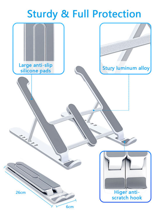 Foldable adjustable laptop stand