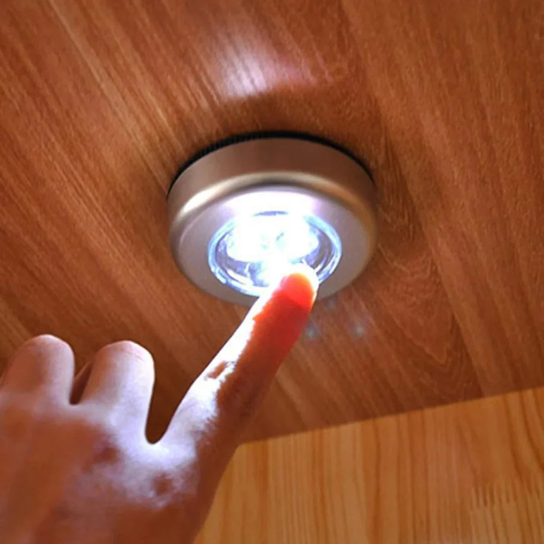 3-LED Battery Powered Tap Push Light (Pack of 2)