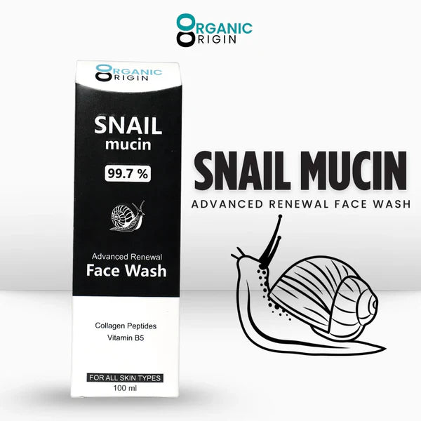 Organic Origin Snail Mucin Renewal Face Wash – Gentle Cleanse & Repair (100ml)