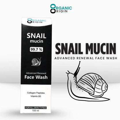 Organic Origin Snail Mucin Renewal Face Wash – Gentle Cleanse & Repair (100ml)