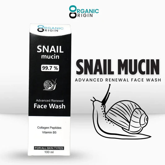 Organic Origin Snail Mucin Renewal Face Wash – Gentle Cleanse & Repair (100ml)