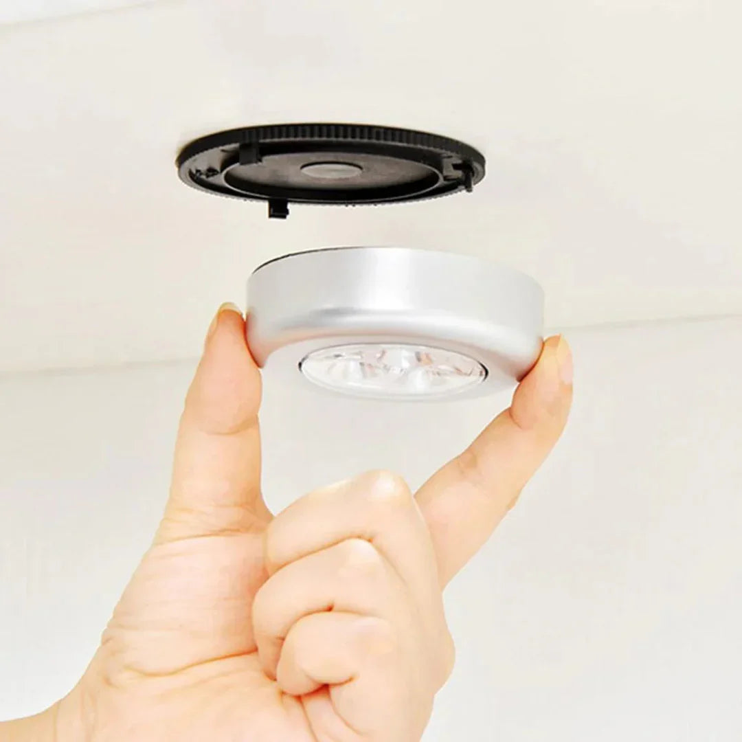 3-LED Battery Powered Tap Push Light (Pack of 2)